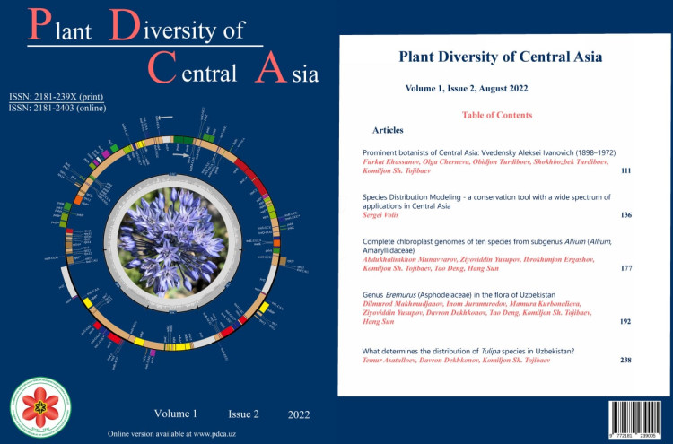 ,,Plant Diversity of Central Asia" (PDCA) jurnalining 2-soni nashrdan chiqdi